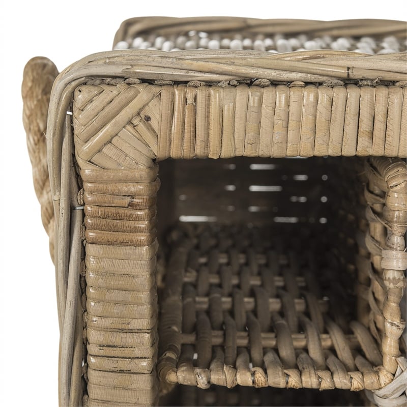 Pemberly Row Contemporary 16 Bottle Rattan Wicker Wine Rack in Black