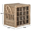 Pemberly Row Contemporary 16 Bottle Rattan Wicker Wine Rack in Black