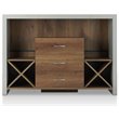 Pemberly Row Wood Multi-Storage Buffet Server in Distressed Walnut