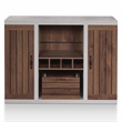 Pemberly Row ModernIndustrial Wood Multi-Storage Buffet in Walnut