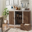 Pemberly Row ModernIndustrial Wood Multi-Storage Buffet in Walnut