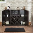 Pemberly Row Rectangular Wood Server with Wine and Stemware Rack in Espresso
