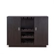 Pemberly Row 2-Door Wooden Server with Wine Rack in Espresso
