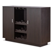 Pemberly Row 2-Door Wooden Server with Wine Rack in Espresso