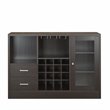 Pemberly Row Contemporary Wood 2-Drawer Server with Shelf in Espresso