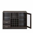 Pemberly Row Contemporary Wood 2-Drawer Server with Shelf in Espresso
