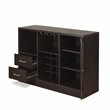 Pemberly Row Contemporary Wood 2-Drawer Server with Shelf in Espresso