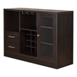 Pemberly Row Contemporary Wood 2-Drawer Server with Shelf in Espresso