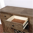 Pemberly Row Farmhouse Rustic Wood Multi-Storage Buffet in Light Oak