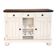 Pemberly Row Traditional Solid Wood Server in Chalk-Cocoa Bean