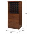 Pemberly Row Engineered Wood Wine Cabinet with 3 Drawers in Walnut