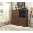 Pemberly Row Engineered Wood Wine Cabinet with 3 Drawers in Walnut