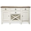 Pemberly Row Wood Wine Rack Buffet in Natural and Paper White