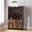 Pemberly Row Modern Farmhouse Wood 4-Bottle Wine Rack in Brown