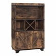 Pemberly Row Modern Farmhouse Wood 4-Bottle Wine Rack in Brown