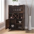 Pemberly Row Modern Farmhouse Wood 4-Bottle Wine Rack in Brown