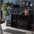 Pemberly Row Contemporary Wood Multi-Storage Buffet Cabinet in Espresso