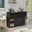 Pemberly Row Contemporary Wood Multi-Storage Buffet Cabinet in Espresso