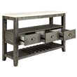 Pemberly Row Marble Top Wine Rack Server in White and Gray Oak