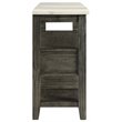 Pemberly Row Marble Top Wine Rack Server in White and Gray Oak