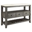 Pemberly Row Marble Top Wine Rack Server in White and Gray Oak