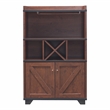 Pemberly Row Farmhouse Wood 4-Bottle Wine Rack in Vintage Walnut