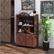 Pemberly Row Farmhouse Wood 4-Bottle Wine Rack in Vintage Walnut