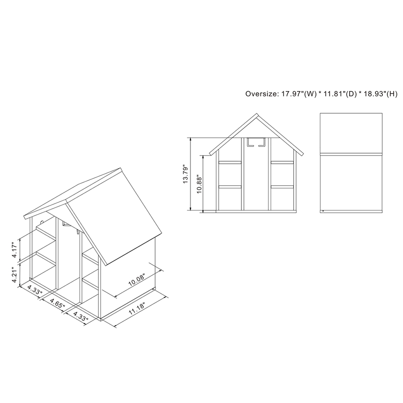 Pemberly Row Rustic Wood 6-Bottle Wine Rack in Reclaimed Oak