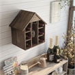 Pemberly Row Rustic Wood 6-Bottle Wine Rack in Reclaimed Oak