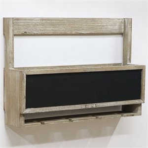 Pemberly Row 22&quot Wall Mounted Wine Rack in Distressed Natural and Black