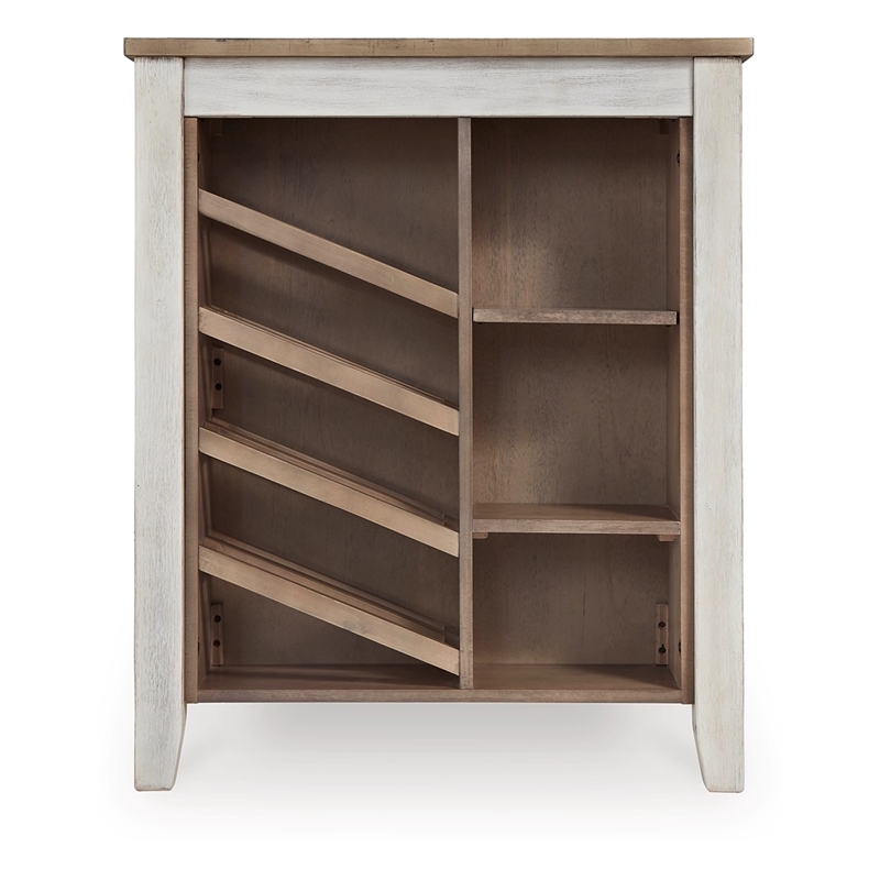 Pemberly Row Counter Height Dining Table w/Wine Rack in White/Light Brown