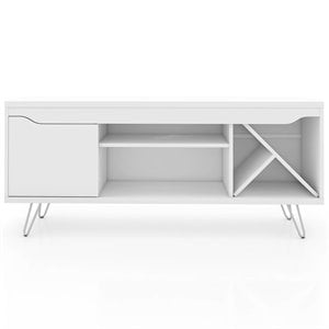 Pemberly Row Modern 54&quot Wine Rack TV Stand in White Engineered Wood