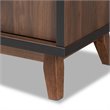 Pemberly Row Walnut Brown and Black Finished Wood Wine Storage Cabinet