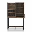 Pemberly Row Transitional Wood 8-Bottle Wine Cabinet in Reclaimed Oak