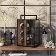 Pemberly Row Industrial Wood 3-Bottle Wine Rack in Reclaimed Oak