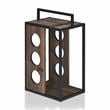 Pemberly Row Industrial Wood 3-Bottle Wine Rack in Reclaimed Oak