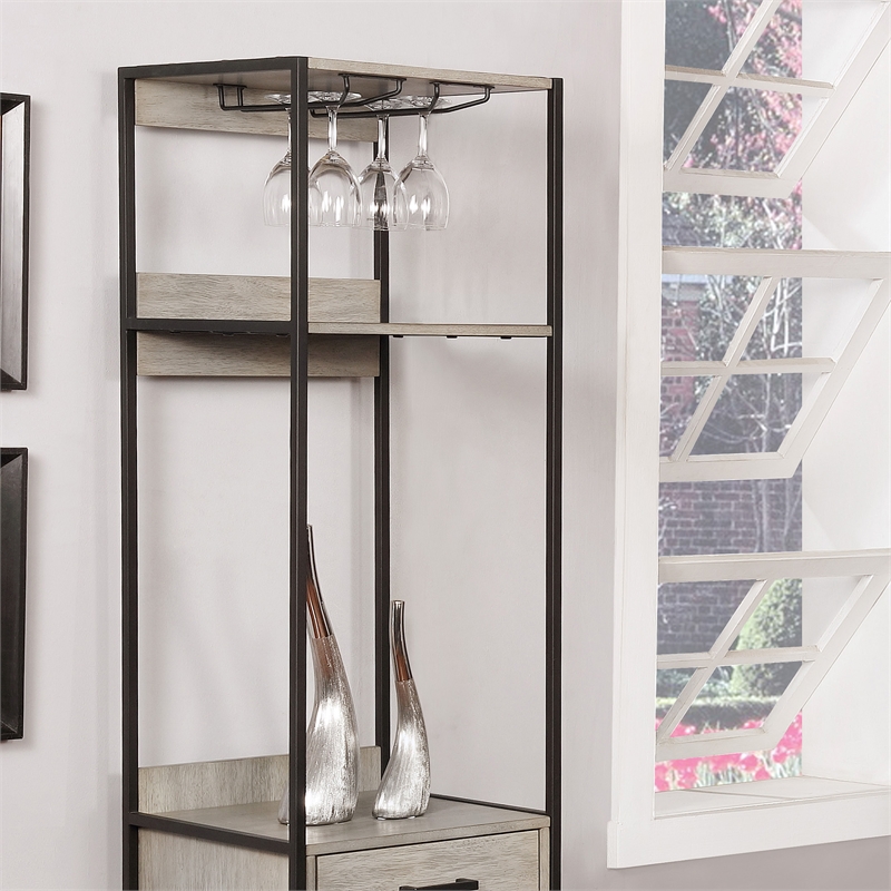 Pemberly Row Contemporary Wood Multi Storage Wine Rack in Gray