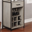 Pemberly Row Contemporary Wood Multi Storage Wine Rack in Gray