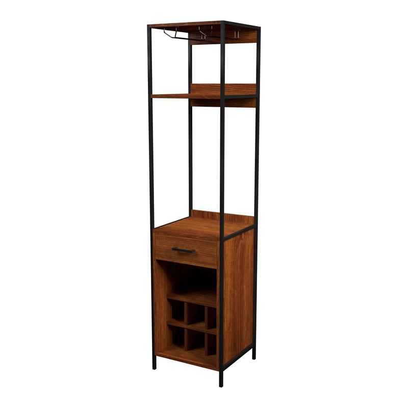 Pemberly Row Contemporary Wood Multi Storage Wine Rack in Natural