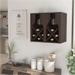Pemberly Row Contemporary Wood 8-Bottle Hanging Wine Rack in Brown Wenge