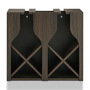 Pemberly Row Contemporary Wood 8-Bottle Hanging Wine Rack in Brown Wenge