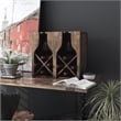 Pemberly Row Wood 8-Bottle Hanging Wine Rack in Reclaimed Oak