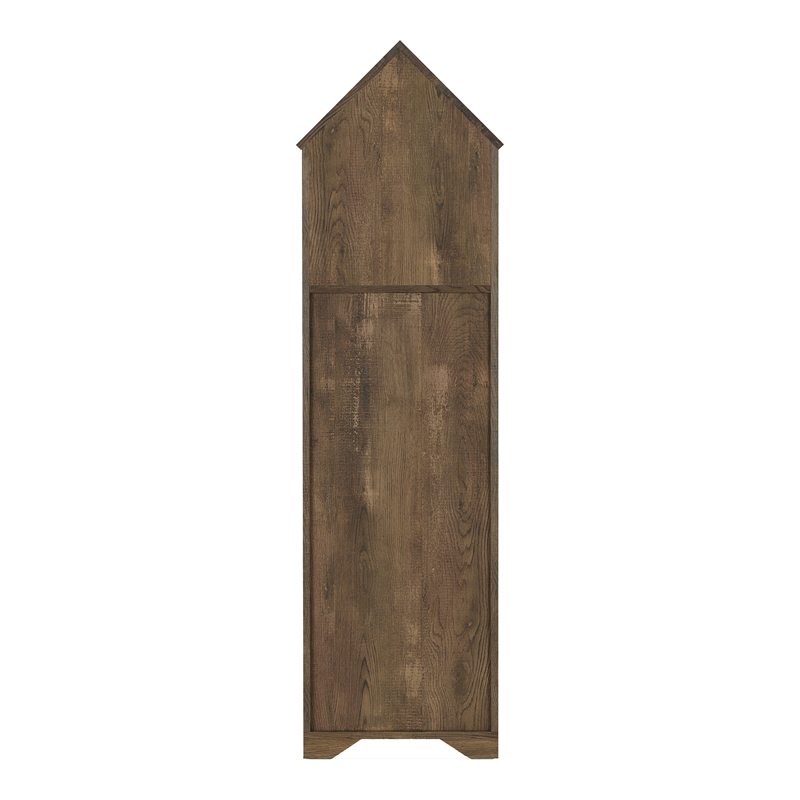 Pemberly Row Rustic Wood 5-Bottle Wine Rack in Reclaimed Oak