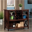 Pemberly Row 2 Door Transitional Solid Wood Wine Rack Buffet Table in Cappuccino