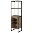 Pemberly Row Metal 1-Drawer Wine Rack with 5 Shelves in Weathered Oak