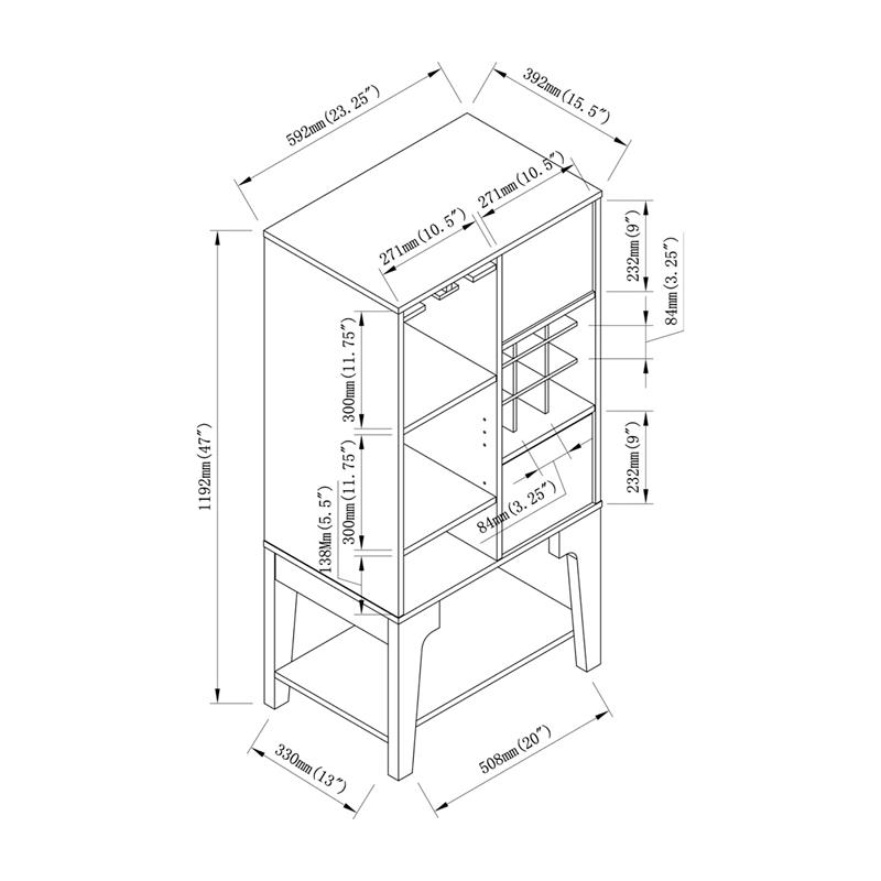 Pemberly Row Contemporary Wood Wine Rack in White Oak Finish