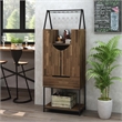 Pemberly Row Industrial Wood Wine Cabinet in Light Hickory Brown
