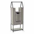 Pemberly Row Industrial Wood Wine Cabinet in Vintage Gray Oak