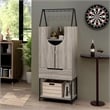 Pemberly Row Industrial Wood Wine Cabinet in Vintage Gray Oak