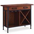 Pemberly Row Home Ironcraft Sturdy Wood Mini-bar/Wine Stand in Oak